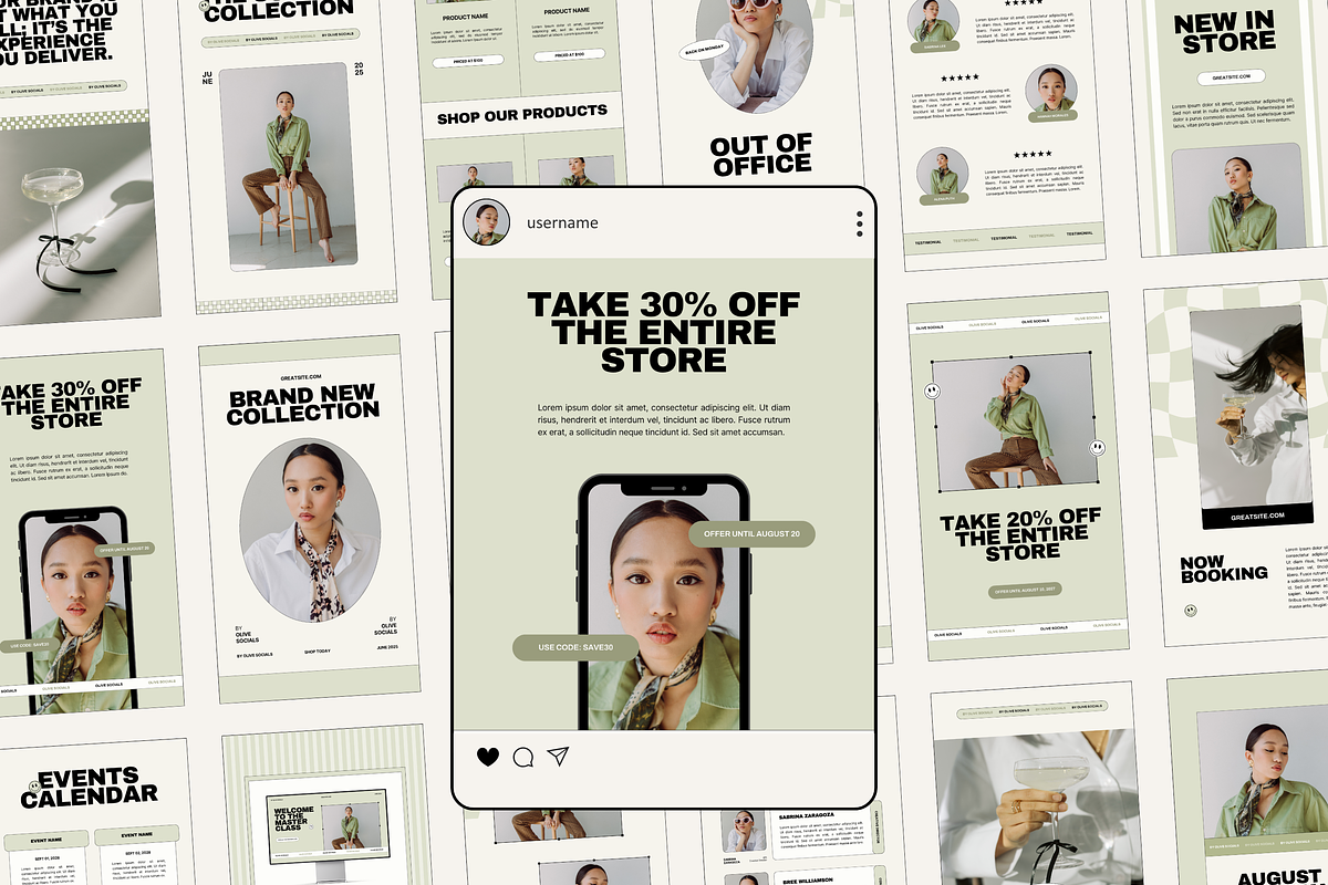 Modern Instagram Stories Posts Canva, a Social Media Template by Branding Babe Co. (Photo 1 of 7)