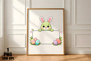 Bling Easter Bunny Frame PNG, an Illustration by Daily.Designs (Thumbnail 4 of 5)