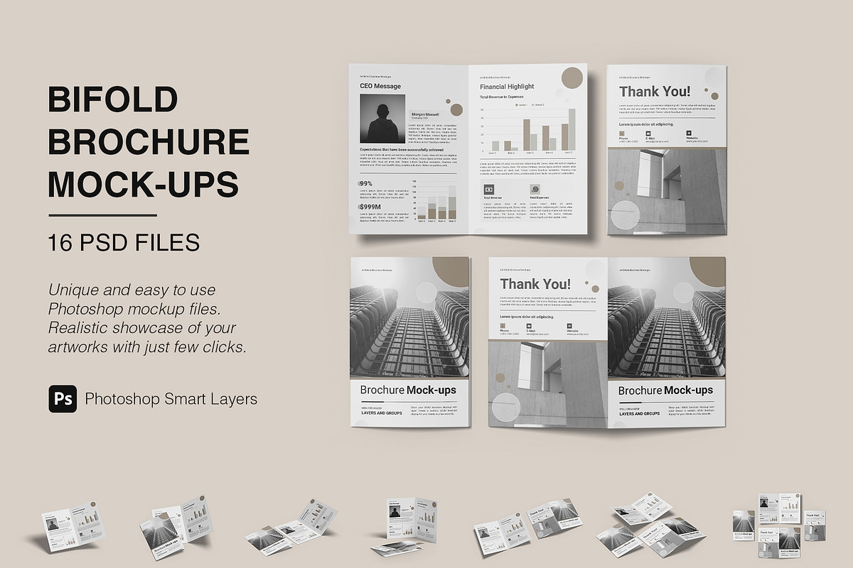 A4 Bifold Brochure Mockups, a Brochure Template by Graphic Aesthetic (Photo 1 of 21)