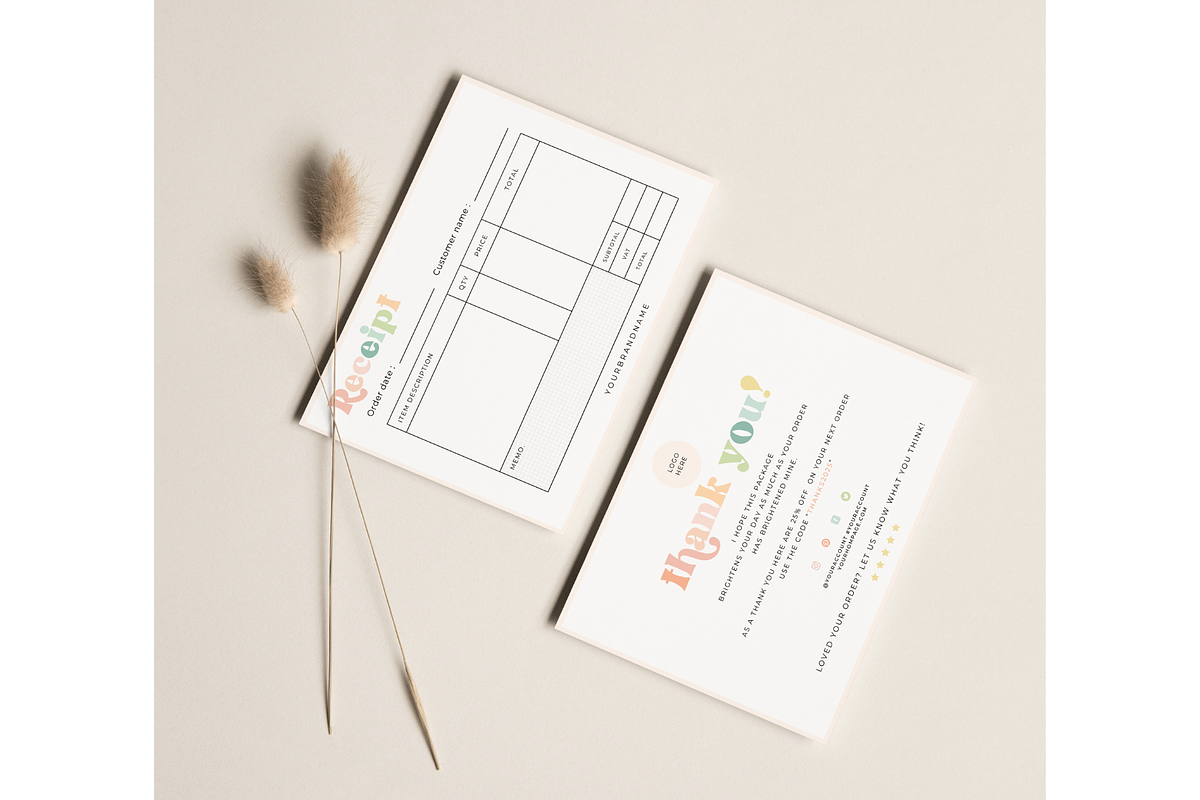 Pastel Receipt Template for Canva, a Card Template by Hellohastore (Photo 8 of 10)