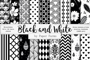 Black And White Digital Paper