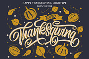 Happy Thanksgiving Logotype, a Poster Template by Anna's Lettering (Thumbnail 1 of 2)