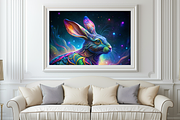Vibrant Rabbit Print, an Animal Illustration by ZobaDepot (Thumbnail 2 of 4)