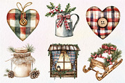 Cozy Rustic Christmas Clipart Bundle, an Illustration by Dream Creation (Thumbnail 7 of 7)