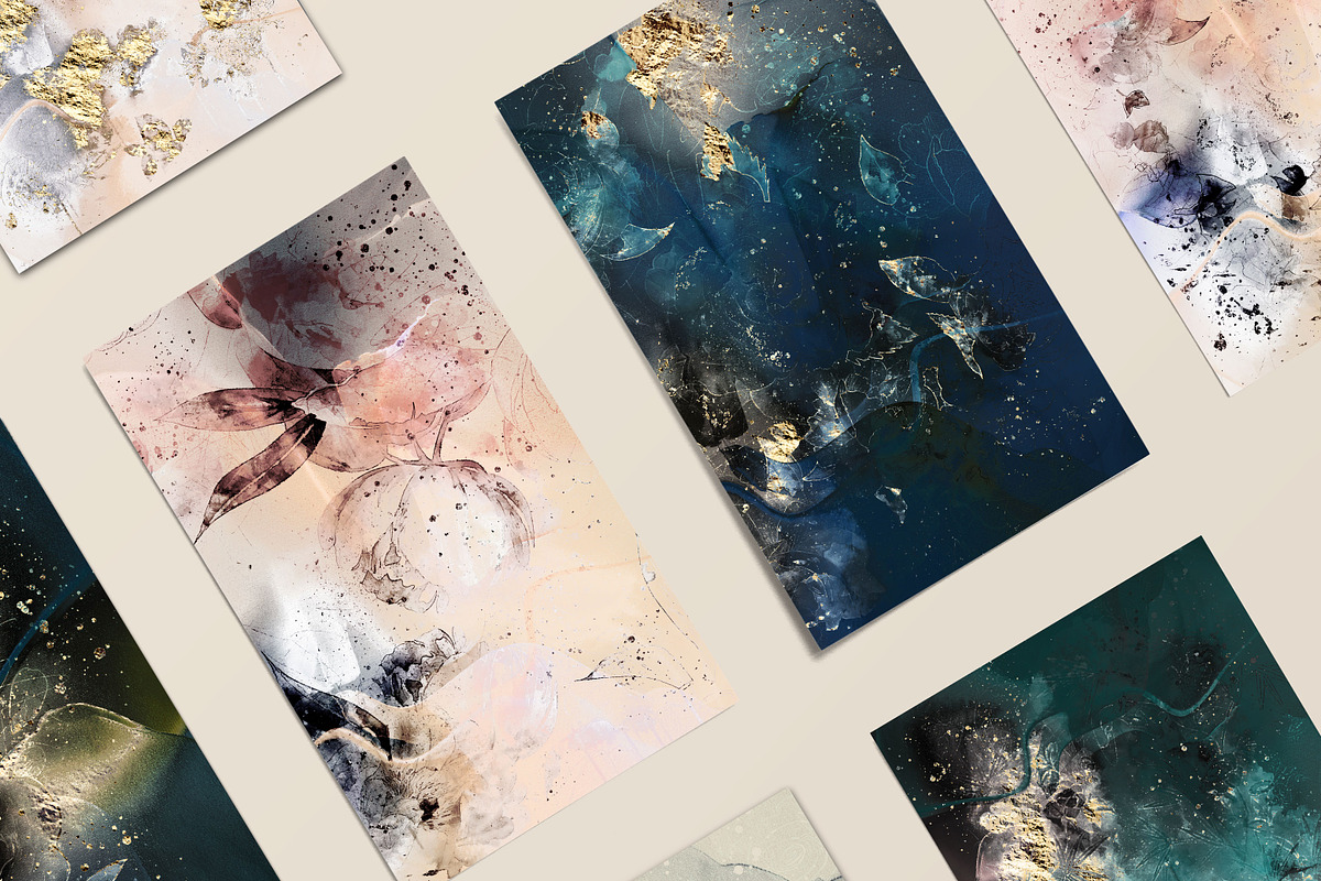 Watercolor Rose Gold Backgrounds, a Texture Graphic by sibel dayı (Photo 3 of 11)