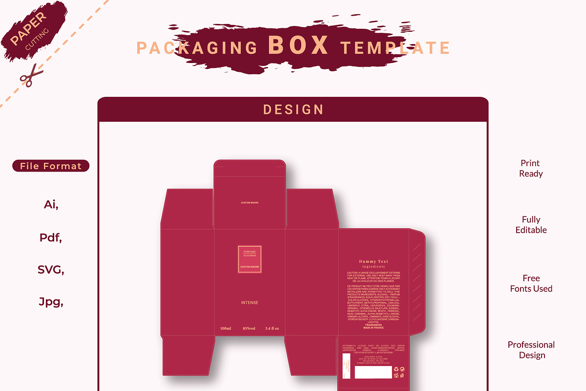 3D Box Packaging Design Template, an Object Graphic by sumonuix