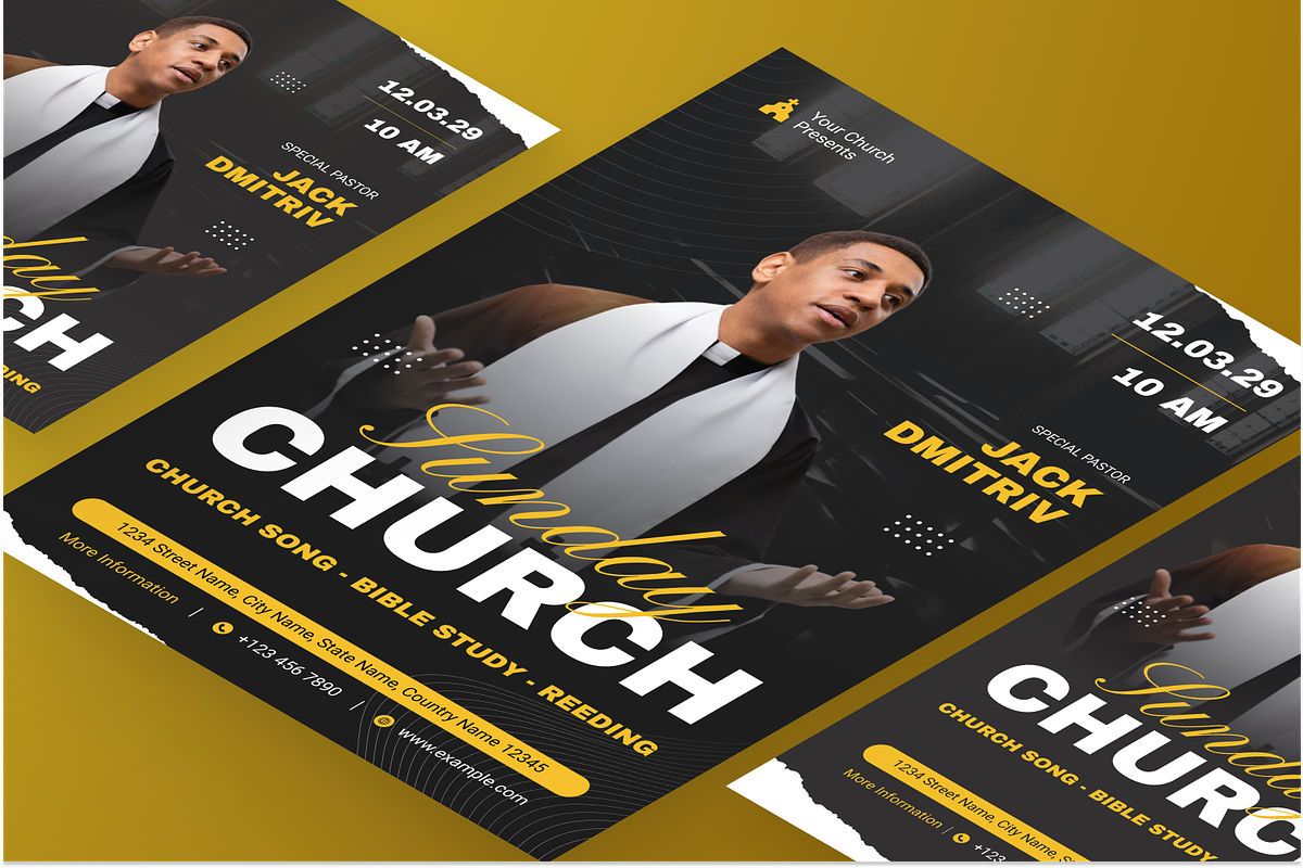 Sunday Church Flyer Set, a Flyer Template by Annora Studio (Photo 4 of 6)