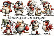 Whimsical Christmas Bird Clipart, an Illustration by OK Design (Thumbnail 2 of 6)