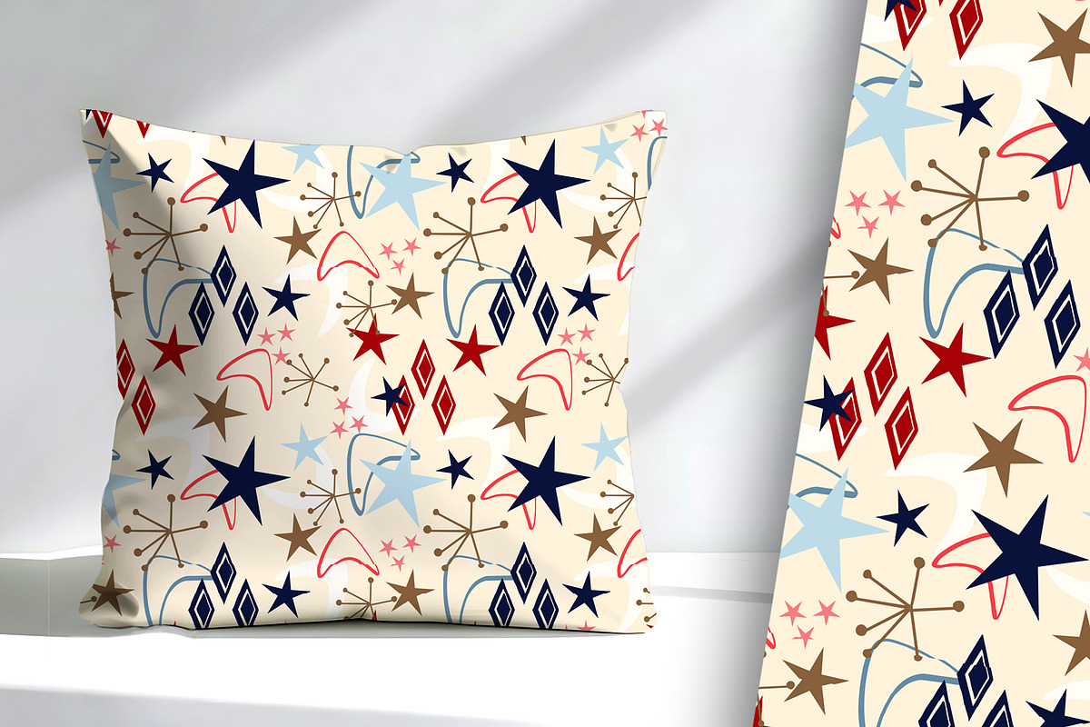 Retro Americana Star Burst Seamless, a Pattern Graphic by Sharon Schwalbe (Photo 1 of 6)