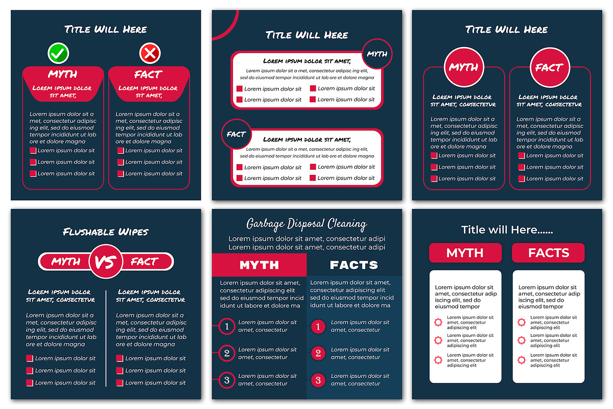 Myth vs Facts | 25 Instagram Posts, a Social Media Template by Mohammad Sarfaraz (Photo 4 of 4)
