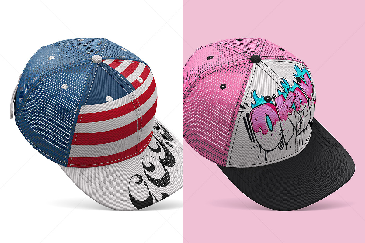 Trucker Cap Mockup – Angled View, a Hat Mockup by LESZ Design (Photo 3 of 5)