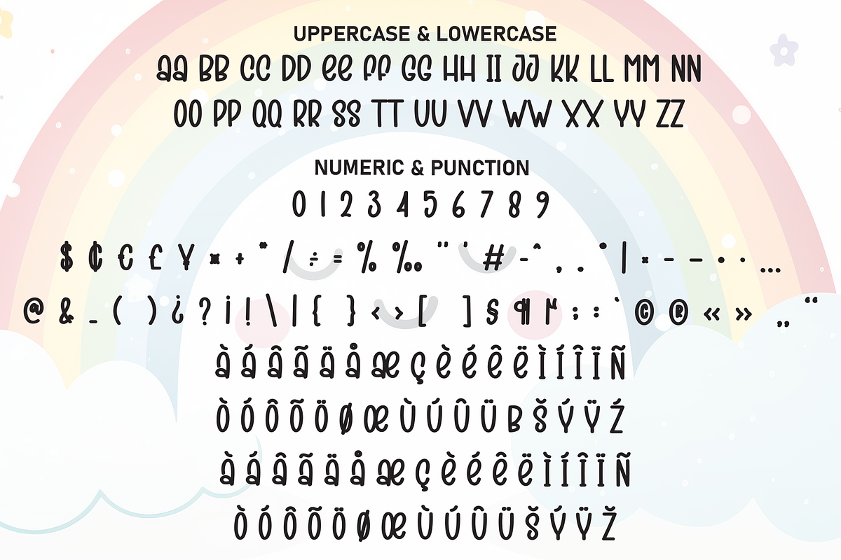 kinder rainbow | Script Font, a Script Font by Scratchones (Photo 7 of 8)