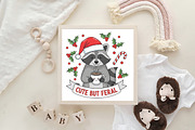 Christmas Raccoon Cute But Feral PNG, an Illustration by CraftArtStudio (Thumbnail 4 of 4)