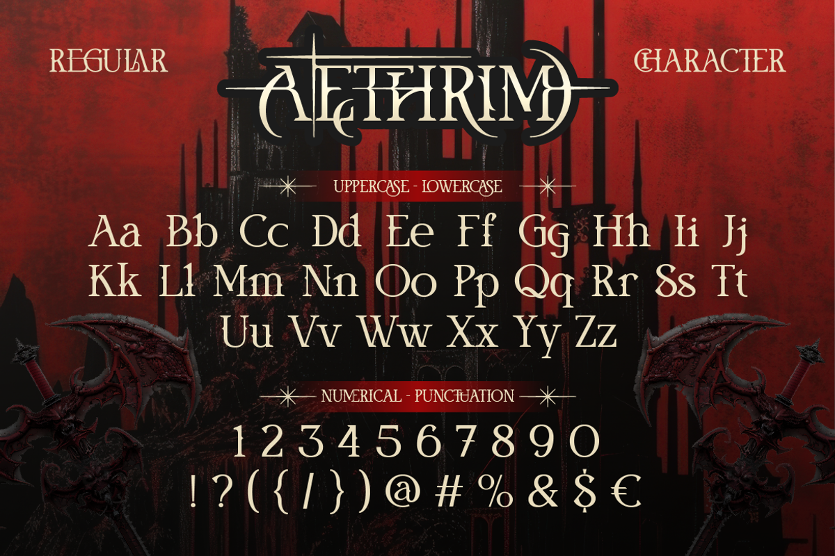 Aethrim - Dark Fantasy Serif, a Blackletter Font by Artisan Themes (Photo 2 of 12)