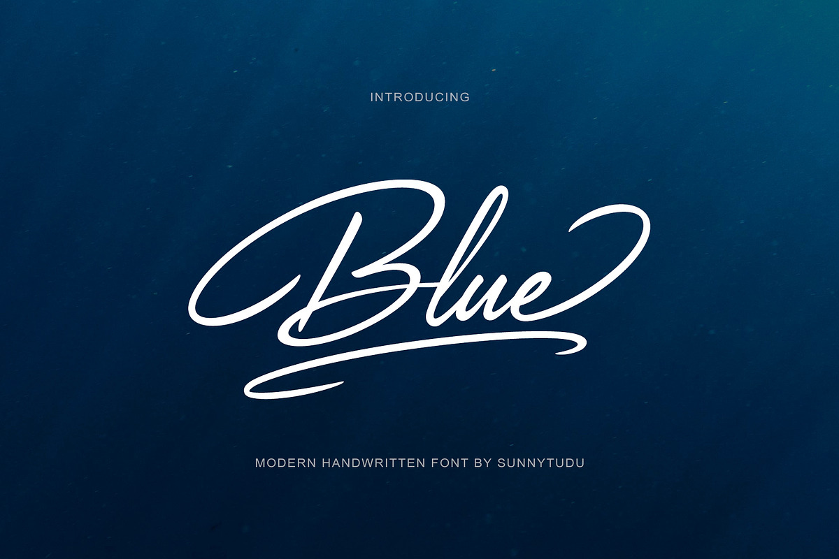 Blue Handwritten Font, a Script Font by sunnytudu (Photo 1 of 13)