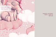 Baby Elephant Cloud Pattern Set, a Pattern Graphic by Gribanessa (Thumbnail 5 of 5)