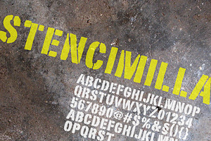Stencimilla, a Font by Leitmotif