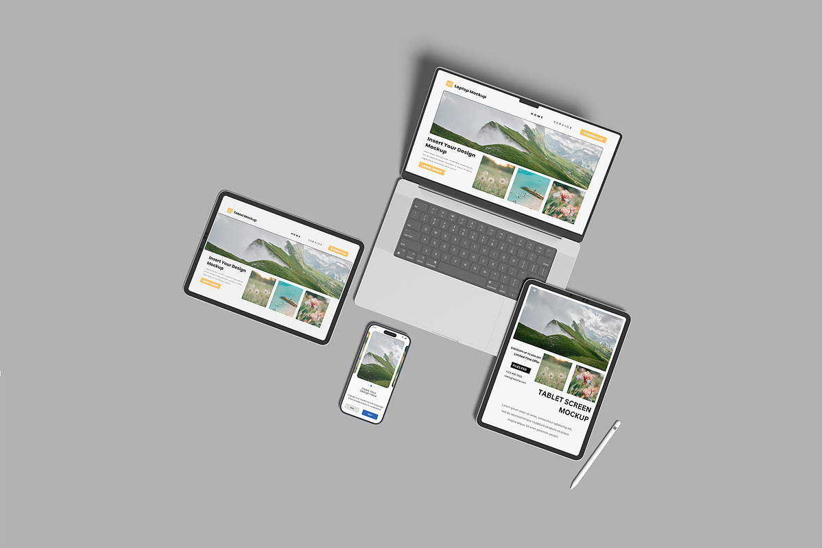 Realistic Multi Device Mockup, a Device Mockup by rizalamora (Photo 2 of 11)