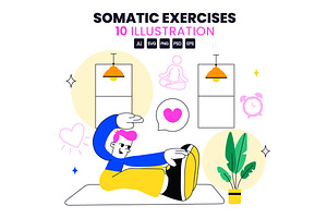 10 Somatic Exercises Illustration, a Person Illustration by denayunebgt
