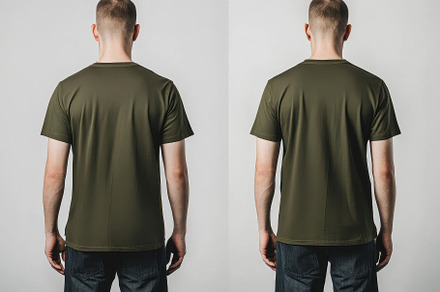 Stylish Olive Green T-Shirt Displaye, a Photo by Tanuart