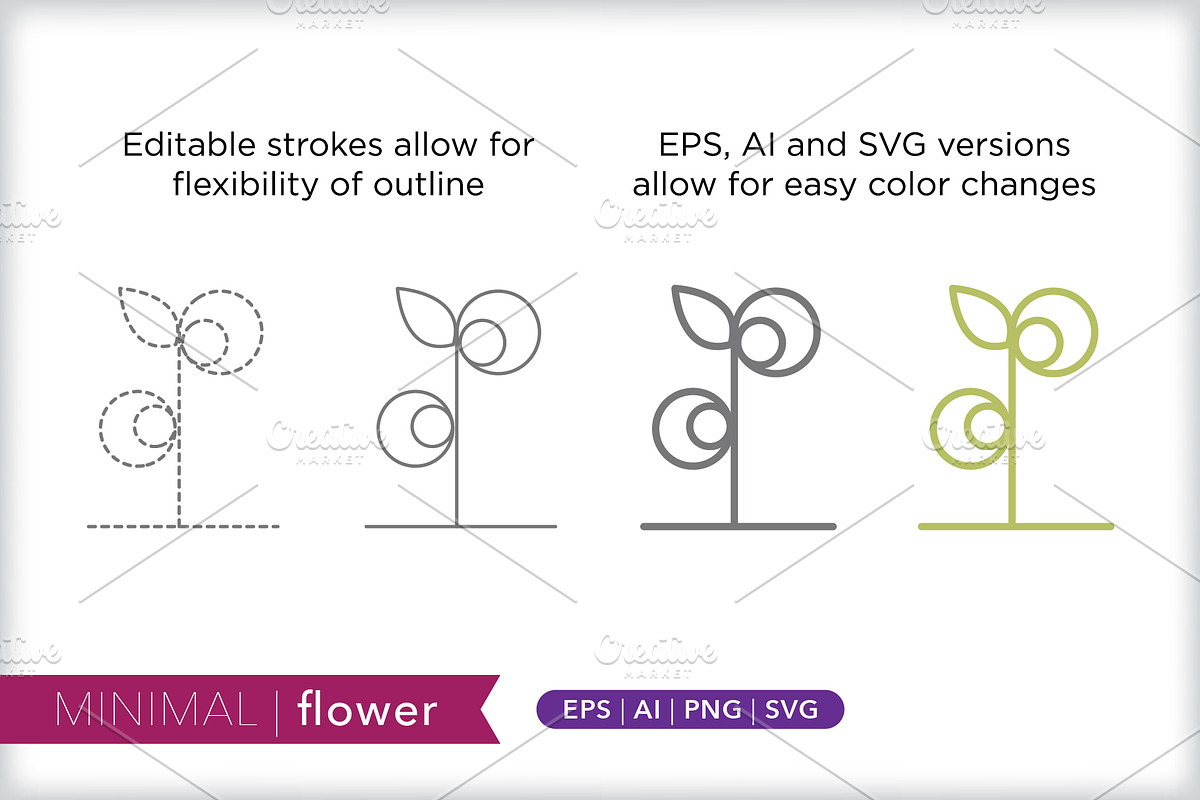 Minimal flower icons, an Outline Icon by Picture Window (Photo 5 of 5)