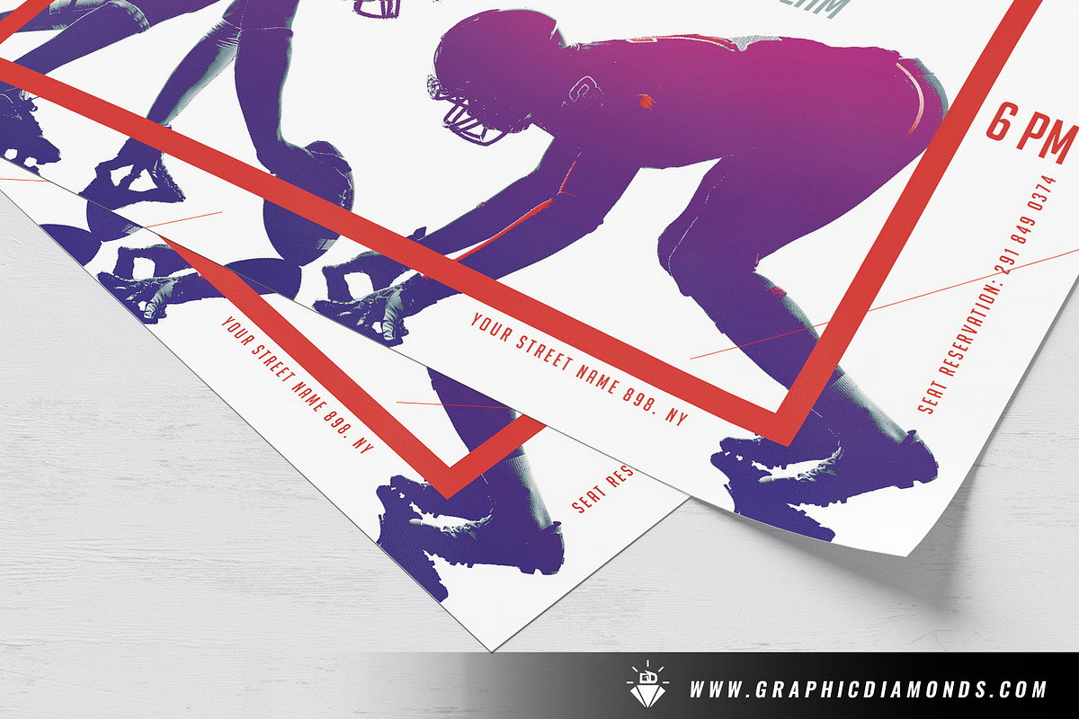 American Football Super Bowl Flyer, a Flyer Template by GraphicDiamonds (Photo 3 of 6)