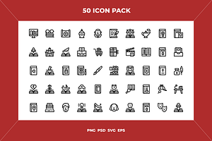 Literature icons, an Outline Icon by Wencory