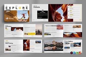 Travel Magazine Landscape Layout, a Magazine Template by NorthPeak