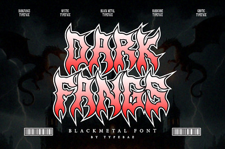 Darkfangs Blackmetal Font, a Blackletter Font by Typebae