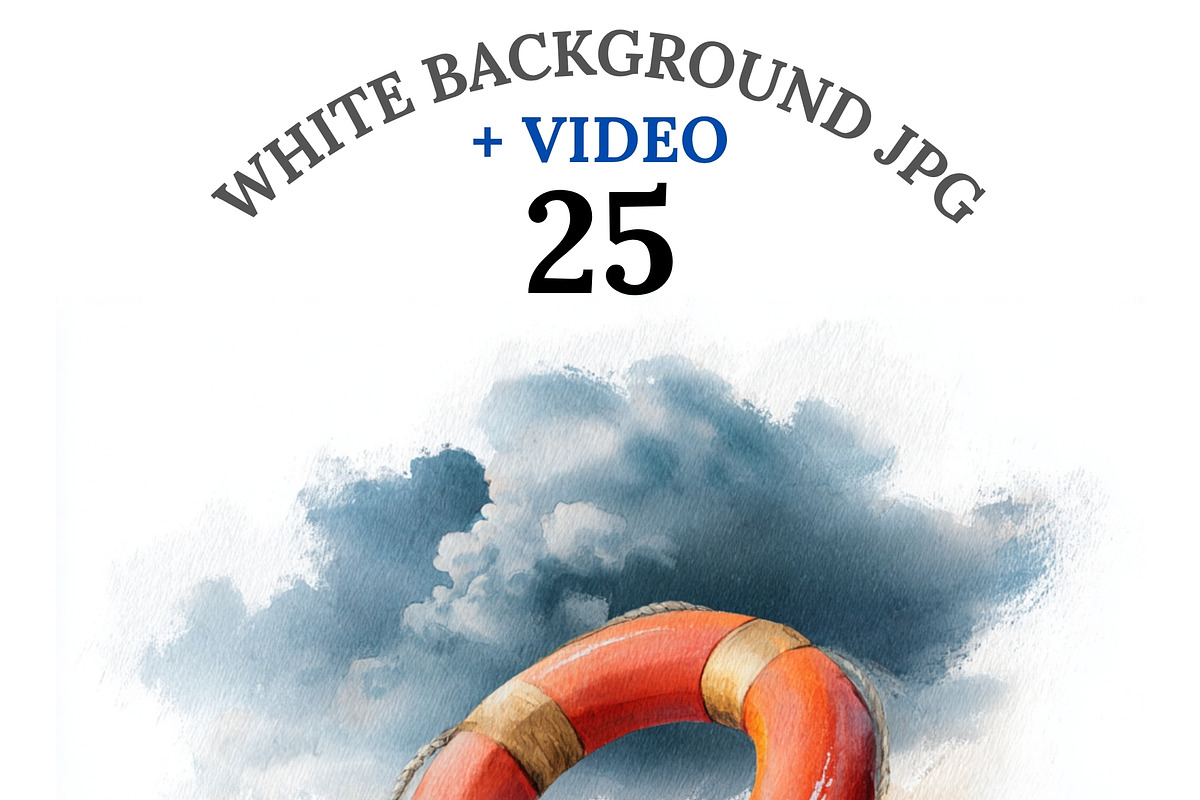25 Sea Storm Clipart Set, a Decorative Illustration by Pati Charm Studio (Photo 1 of 8)