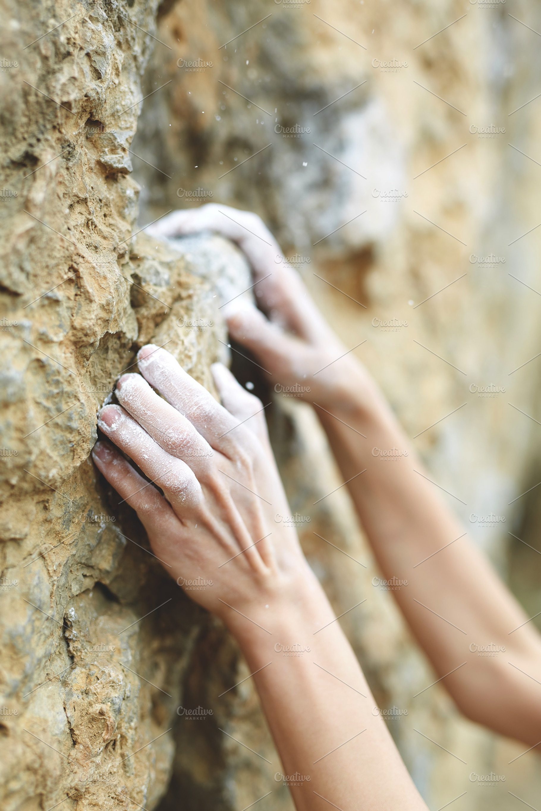 hands in chalk on the rock close up, a Sports & Recreation Photo by vitaliymateha photography