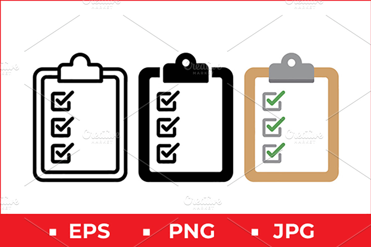 Checklist Clipboard Vector Icon Set, a Solid Icon by Artonix (Photo 1 of 2)