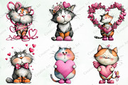 Whimsical Valentine Cat Clipart Bund, an Illustration by Creative Art (Thumbnail 3 of 9)