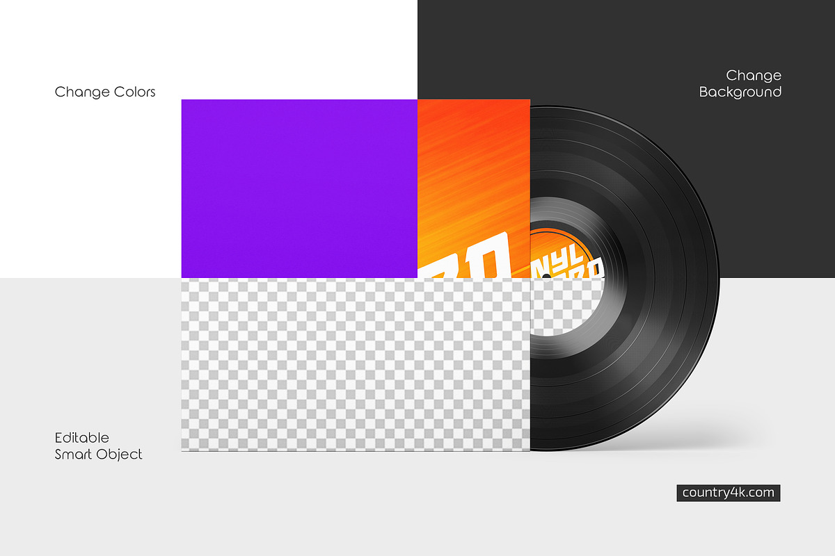 Vinyl Record Mockup Set, a Product Mockup by Country4k (Photo 2 of 4)