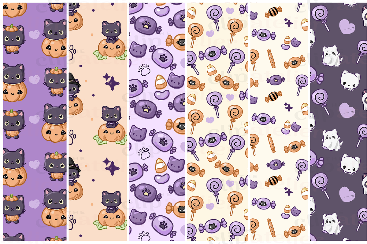 Black Cat Seamless Patterns, a Pattern Graphic by TheClipAtelier (Photo 3 of 3)