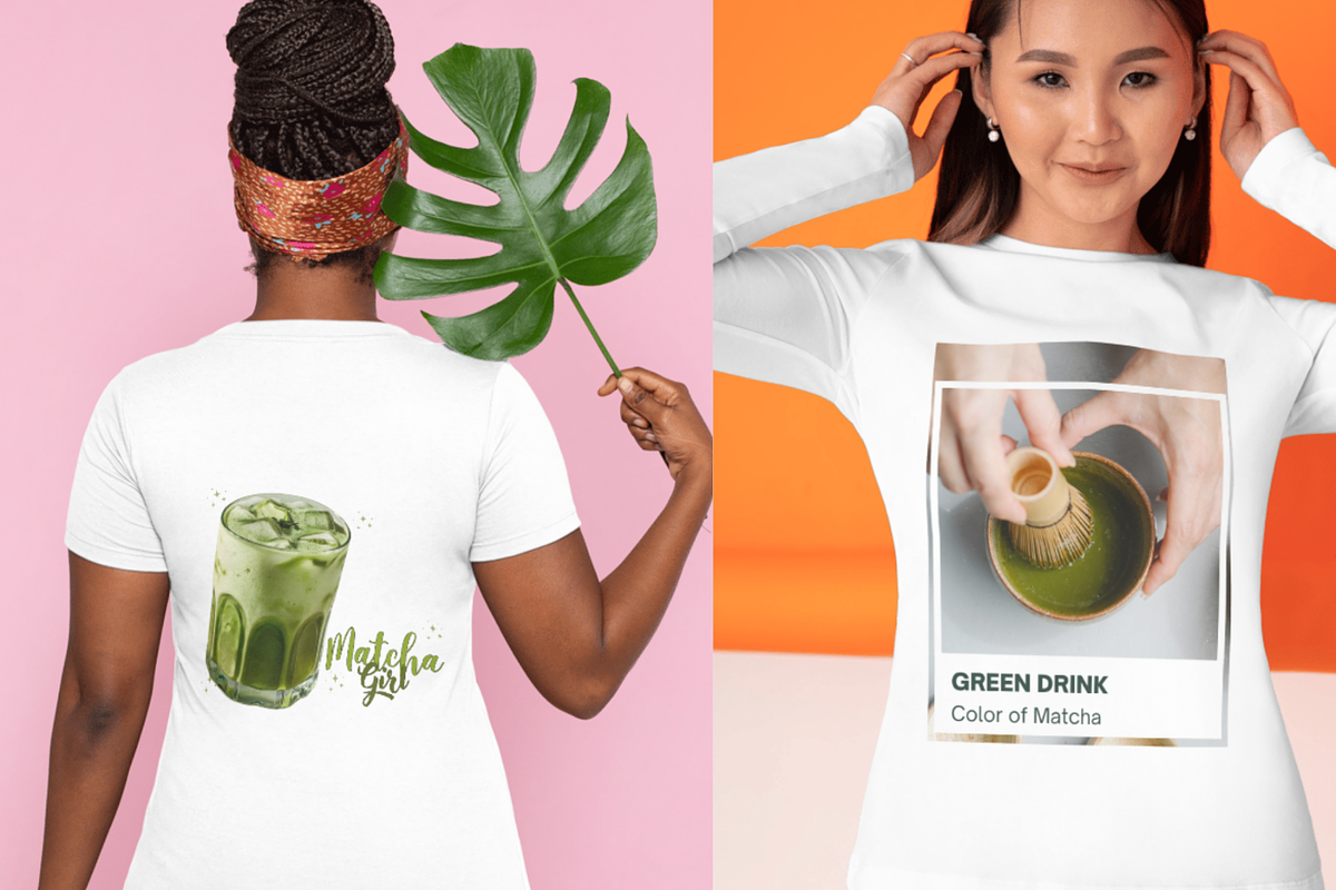 Matcha designs T-shirt Mockups, a Merchandise Mockup by KarolinaKreations (Photo 2 of 5)