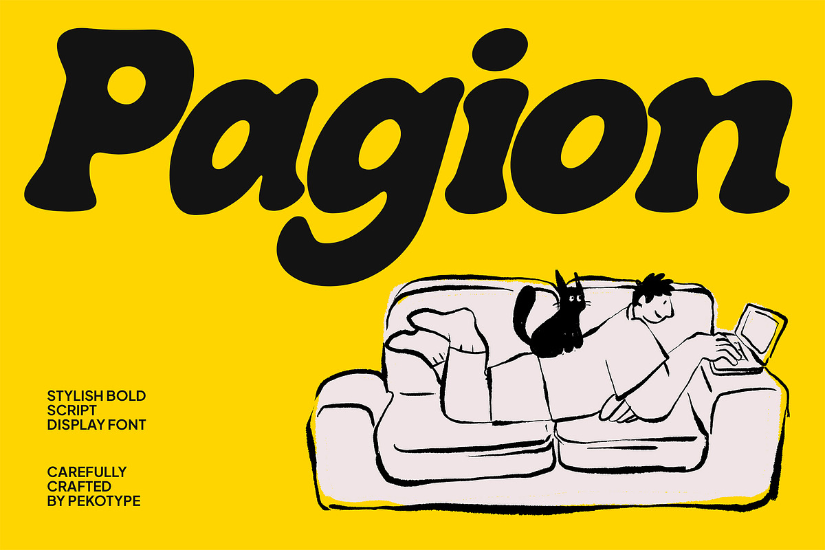 Pagion - Bold Stylish Script Font, a Script Font by Pekotype (Photo 1 of 16)