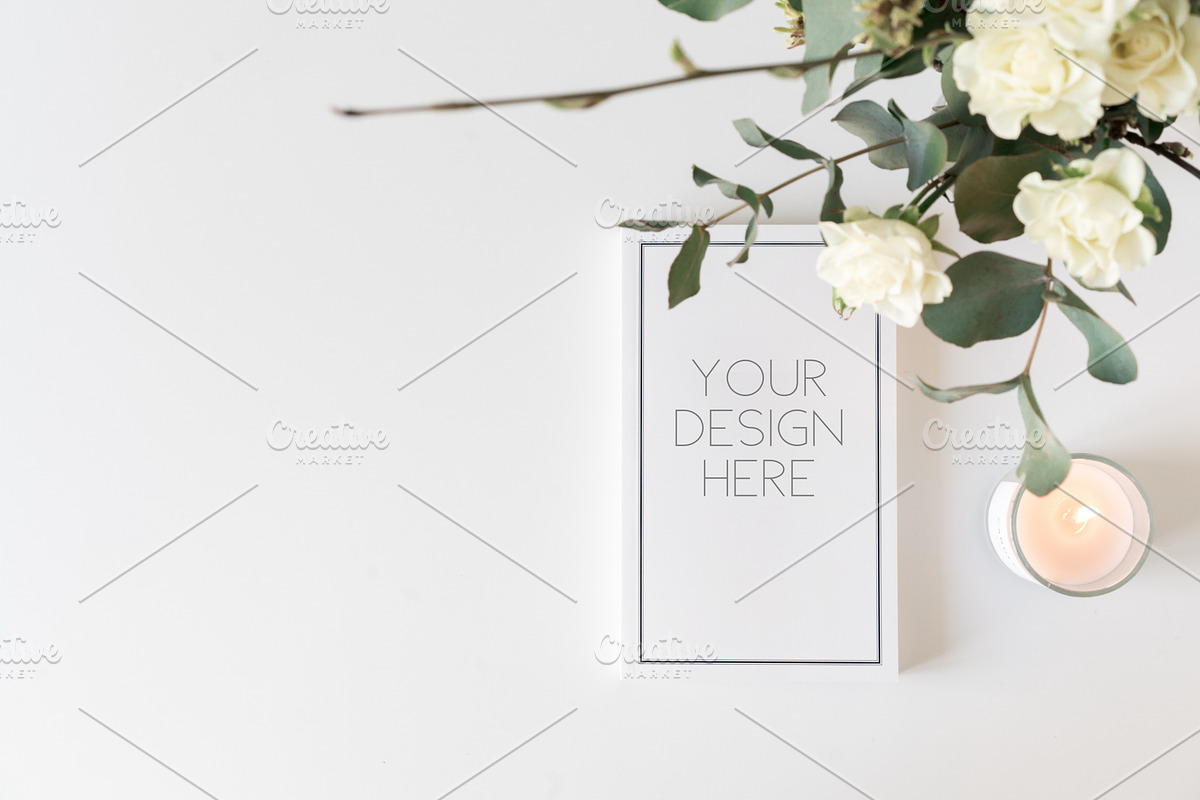 Notepad mockup with candle., an iPhone Mockup by Una Matison (Photo 1 of 2)