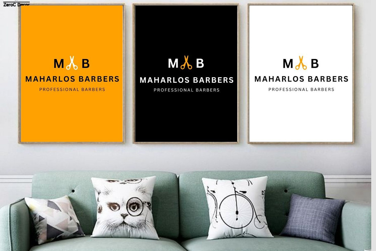 Barber Shop Brand Logo Template, a Branding & Logo Template by Mishek Munene (Photo 5 of 9)