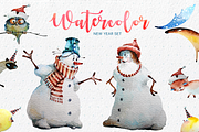 Watercolor New Year Set, an Illustration by dm_art (Thumbnail 1 of 6)
