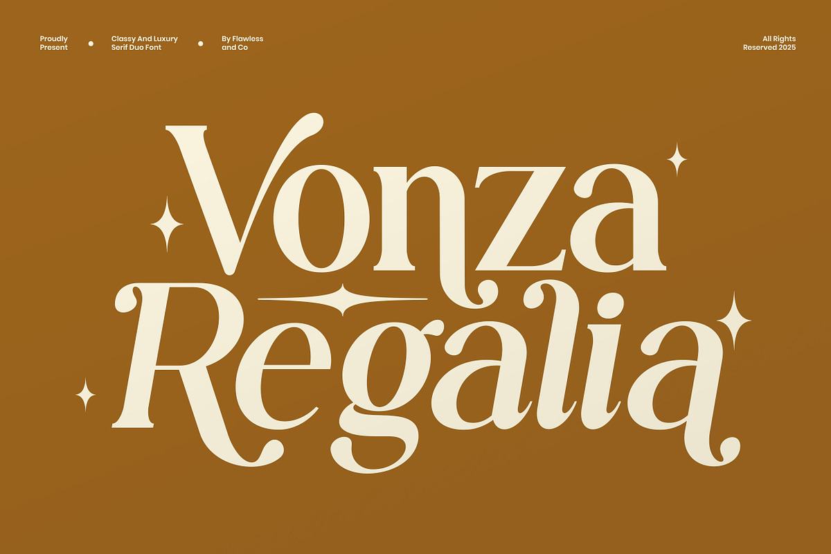 Vonza Regalia – Luxury Serif Duo Fon, a Sans Serif Font by Flawless And Co (Photo 1 of 10)