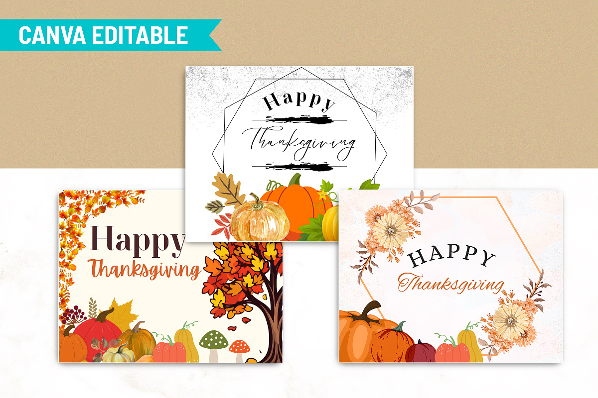 Editable Printable Thanksgiving Card, a Print Template by Snapybiz (Photo 3 of 10)