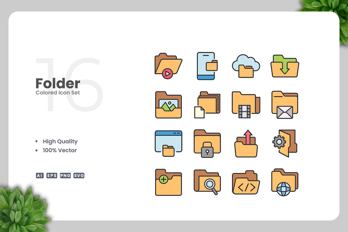 Folder Colored Icons, an Icon by Upnowgraphic