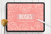 Roses Procreate Stamp Brushes, a Brush Add-On by Little Nordic Atelier (Thumbnail 1 of 4)
