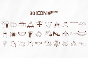 Icon wedding set, an Outline Icon by Artive.Element
