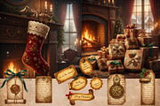 SteamPunk Christmas bundle 300 DPI, a Seasonal Illustration by Floraphoria (Thumbnail 13 of 15)