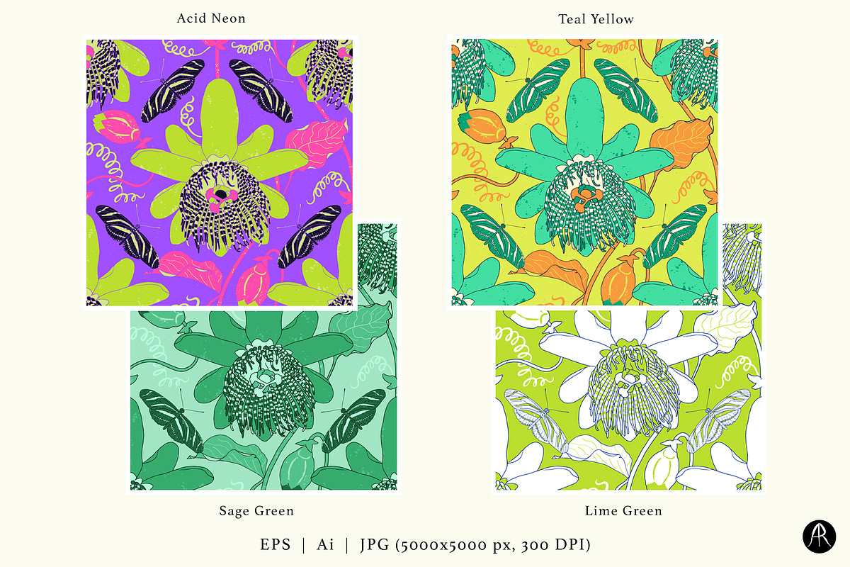 Hothouse Passiflora Butterfly Print, a Pattern Graphic by Rose Design (Photo 4 of 9)