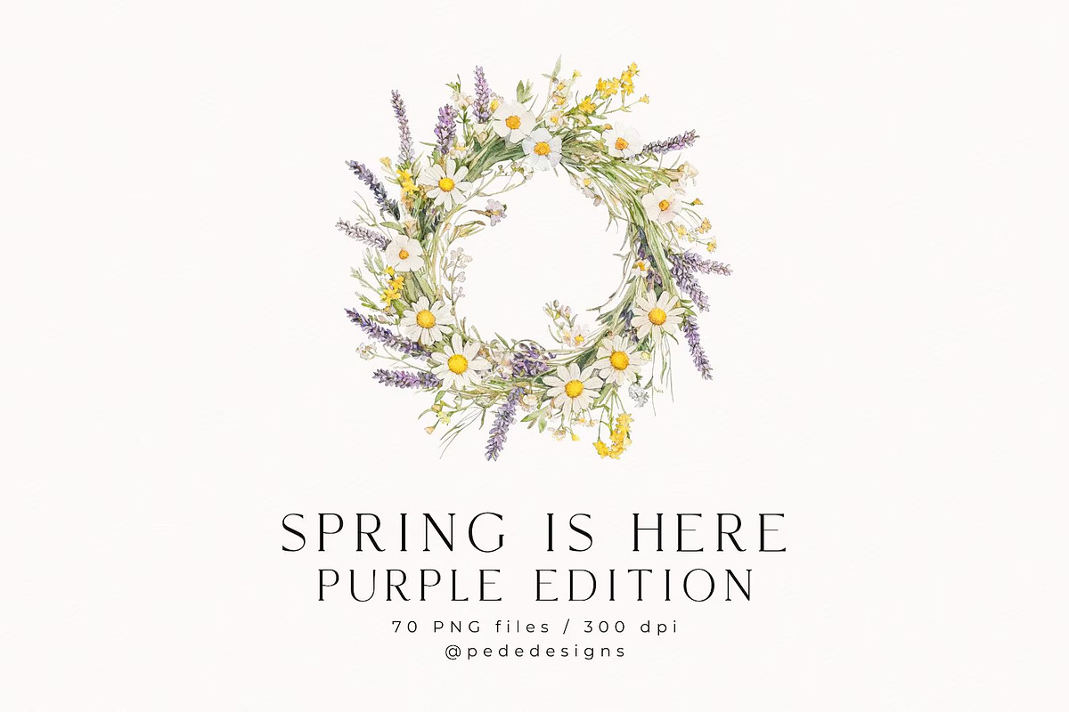 Spring Is Here. Purple Edition., a Seasonal Illustration by PeDe Designs (Photo 2 of 14)