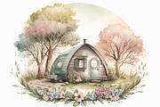 Spring Cottage Watercolor Collection, a Seasonal Illustration by OREJE (Thumbnail 17 of 17)
