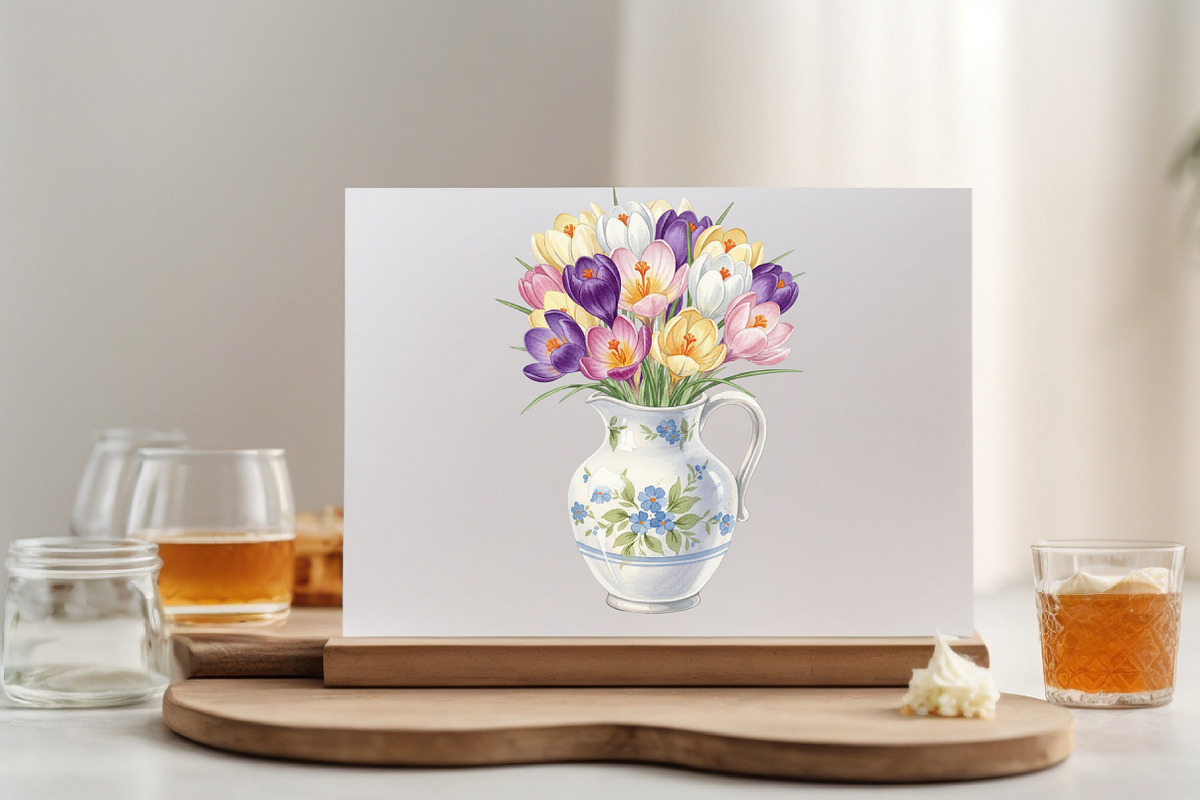 Watercolor Crocuses Clipart Bundle., an Illustration by SVGArt (Photo 4 of 9)